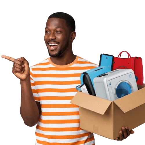 Happy customer holding space for LhestaMall products